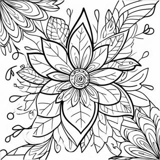 Buntes Herbstblatt Mandala Ausmalbild | Herbstblatt Ausmalbild