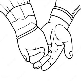 Tochter und Vater Hand in Hand Ausmalbild | Tochter Vatertag Ausmalbild
