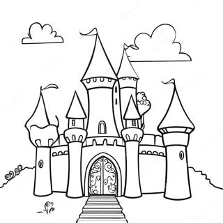 Verspielt Fantasie Schloss Ausmalbild | Verspielt Ausmalbild