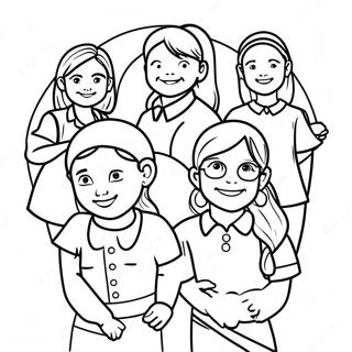 Spaßige Babysitter-Club Charaktere Ausmalbild | Babysitter Club Ausmalbild