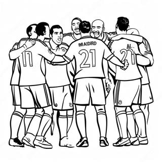 Real Madrid Spieler feiern Ausmalbild | Real Madrid Ausmalbild