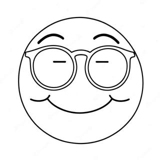 Glückliches Smiley-Gesicht mit Sonnenbrille Ausmalbild | Smiley-Gesicht Ausmalbild