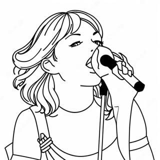 Taylor Swift auf der Bühne Ausmalbild | Reputation Taylor Swift Ausmalbild