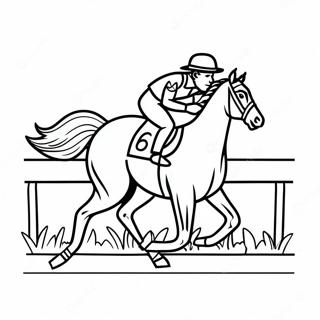 Kentucky Derby Pferderennen Ausmalbild | Kentucky Derby Ausmalbild
