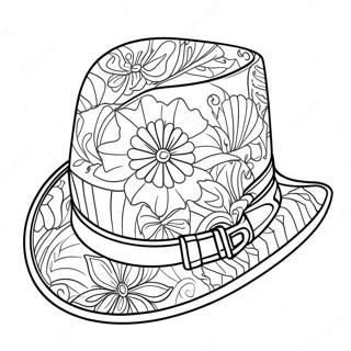 Bunte Kentucky Derby Hut Ausmalbild | Kentucky Derby Ausmalbild
