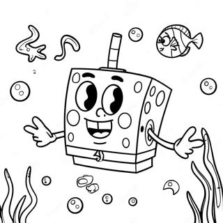 SpongeBob Schwammkopf Unterwasserabenteuer Ausmalbild | Nickelodeon Ausmalbild