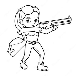Shelly mit ihrer Schrotflinte Ausmalbild | Brawl Stars Ausmalbild