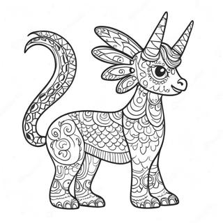 Buntes Alebrije Tier Ausmalbild | Alebrije Ausmalbild