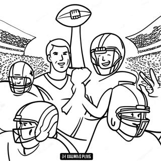 Spannende Super Bowl 58 Spieler Ausmalbild | Super Bowl 58 Ausmalbild