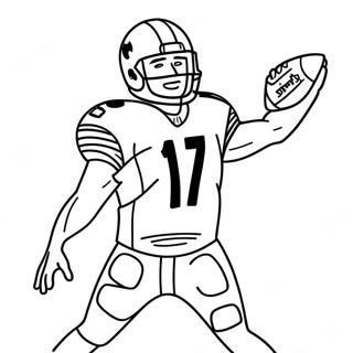 Josh Allen beim Football Werfen Ausmalbild | Josh Allen Ausmalbild