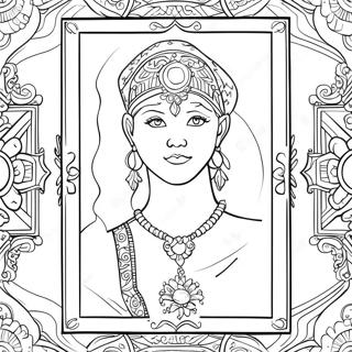 Mystisches Tarotkarten Ausmalbild | Tarot Ausmalbild