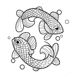 Niedlicher Koi Fisch Ausmalbild | Japanisch Ausmalbild