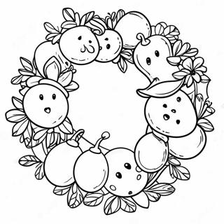 Festlicher Adventskranz Ausmalbild | Advent Ausmalbild