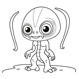 Bizarre Alien Kreatur Ausmalbild | Seltsam Ausmalbild