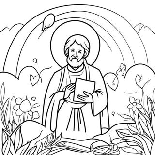 Schöne Illustration des Vaterunsers Ausmalbild | Das Vaterunser Ausmalbild
