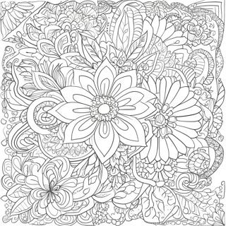 Komplexe Blumenmuster Ausmalbild | für Erwachsene Ausmalbild