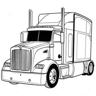 Peterbilt Lkw Ausmalbild | Peterbilt Sattelschlepper Ausmalbild