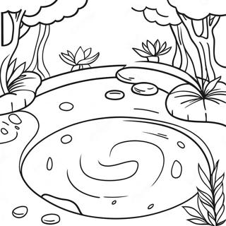 Zen-Garten Meditation Ausmalbild | Meditation Ausmalbild