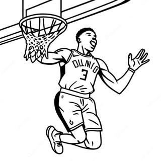 Giannis Antetokounmpo beim Dunking Ausmalbild | Milwaukee Bucks Ausmalbild