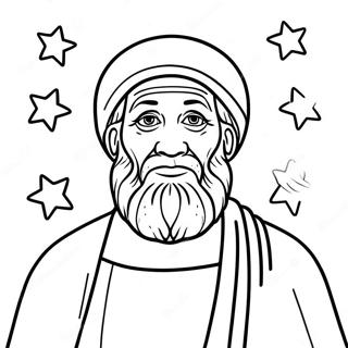 Abraham mit Sternen Ausmalbild | Abraham Ausmalbild