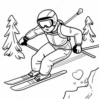 Skifahren Ausmalbild | Skifahren Ausmalbild