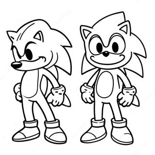 Sonic der Igel in einem gruseligen Kostüm Ausmalbild | Sonic Halloween Ausmalbild