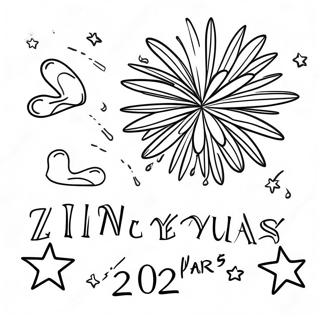 Festliche Neujahrs 2024 Feuerwerkskörper Ausmalbild | Neujahr 2024 Ausmalbild