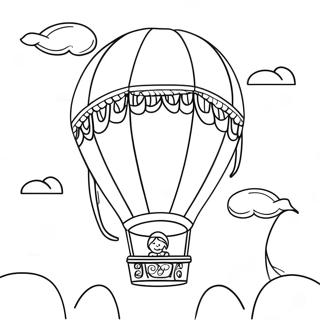 Bunte Heißluftballonreise Ausmalbild | Reisen Ausmalbild