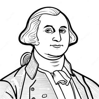 Porträt von George Washington Ausmalbild | Präsidenten Ausmalbild