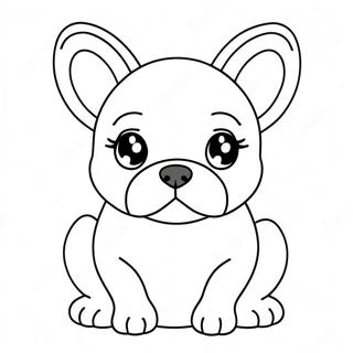 Französische Bulldoggen Welpe Ausmalbild | Französisch Ausmalbild