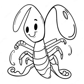 Niedlicher Cartoon Hummer Ausmalbild | Hummer Ausmalbild