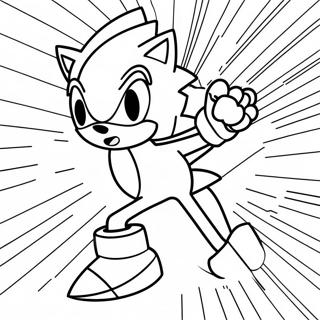 Silber Sonic in Aktion Ausmalbild | Silber Sonic Ausmalbild