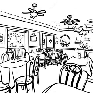 Gemütliches Familienrestaurant Ausmalbild | Restaurant Ausmalbild