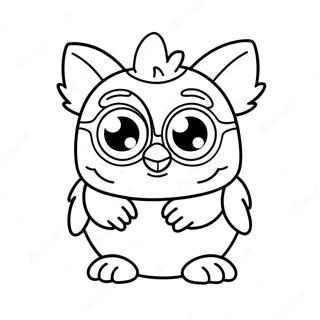 Süßer Furby mit großen Augen Ausmalbild | Furby Ausmalbild