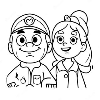 Arnold und Helga Abenteuer Ausmalbild | Hey Arnold Ausmalbild