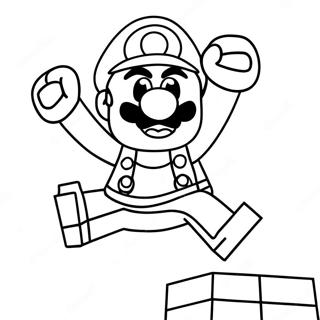 Lego Mario Springendes Ausmalbild | Lego Mario Ausmalbild