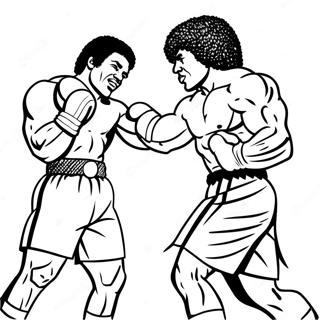 Rocky gegen Apollo Creed Ausmalbild | Rocky Ausmalbild