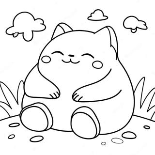 Fröhlicher schlafender Snorlax Ausmalbild | Snorlax Ausmalbild