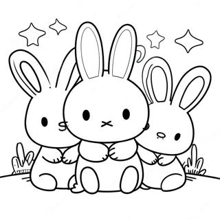 Miffy mit Freunden Ausmalbild | Miffy Ausmalbild