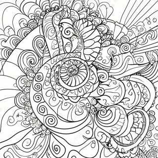 Tie-Dye Spiral Muster Ausmalbild | Batiken Ausmalbild