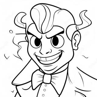 Alastor mit einem grinsenden Gesicht Ausmalbild | Alastor Ausmalbild