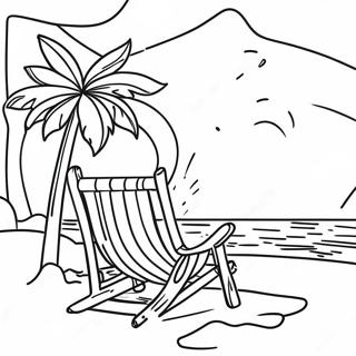 Sommer Strand Szene Ausmalbild | Sommer Ausmalbild