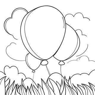 Bunte Ballons Ausmalbild | Ball Ausmalbild