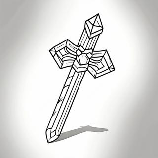 Diamantschwert Minecraft Ausmalbild | Schwert Minecraft Ausmalbild