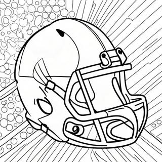 Buntes Football-Helm Design Ausmalbild | Footballhelm Ausmalbild