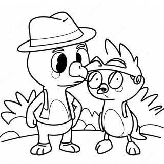 Mordecai und Rigby Abenteuer Ausmalbild | Reguläre Show Ausmalbild