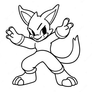 Lucario in Kampfpose Ausmalbild | Lucario Ausmalbild