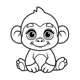 Süßes Baby-Gorilla Ausmalbild | Gorilla Ausmalbild