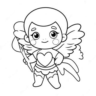 Niedlicher Cupid mit Herzpfeilen Ausmalbild | Cupid Ausmalbild
