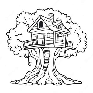 Baumhaus Ausmalbild | Baumhaus Ausmalbild